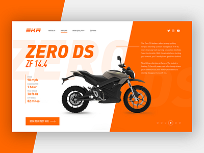 SKR – Product Detail clean ui motorbike orange simple ui webdesign