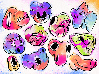 Dudes art artwork character colors emotions funny illustration procreate texture