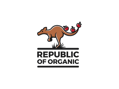Kangaroo animal apple delivery food fruit kangaroo mascot organic service