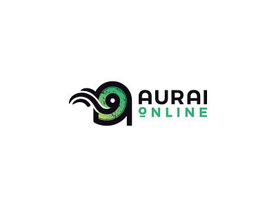 Aurai online blog green letter logo monogram mythology photography rustic spiral travel wind