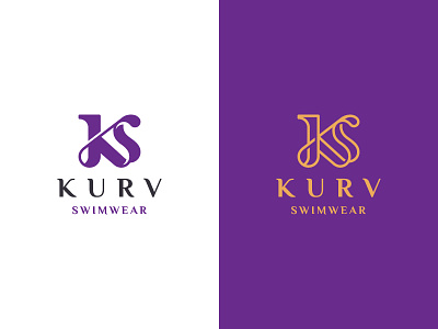 KS monogram bold elegant initials letters line monogram stylish swimwear