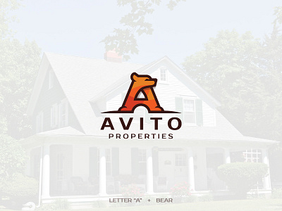letter "A" + bear animal bear bold colorful house letter mascot properties