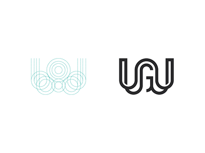 WG monogram black construction design g letters logo monogram simple w white