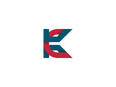 KC monogram blue bold c design k letter letters logo monogram red shadow simple