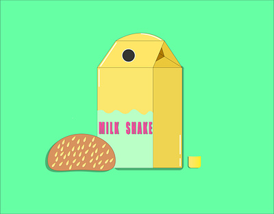 snack artwork bun designer food fun graphicdesign illustration illustrator logo milk milkshake summer tasty