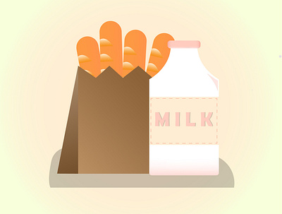 Mild and Bread cartoon design designer food fun funny graphicdesign illustration illustrator mild milk shiny summer tasty