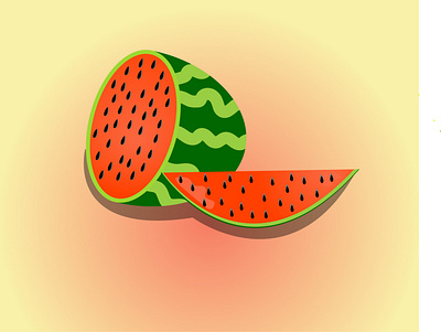 watermelon cartoon design designer food fruits grapes graphicdesign illustration illustrator shiny summer tasty watermelon