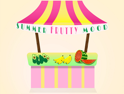 Summer stall.Fruits shop. cartoon design designer food graphicdesign health healthcare illustration illustrator shiny shop shopping stall summer tasty vitamins