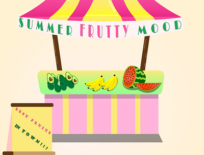 frutty stall cartoon design designer food fun graphicdesign illustration illustrator shiny summer