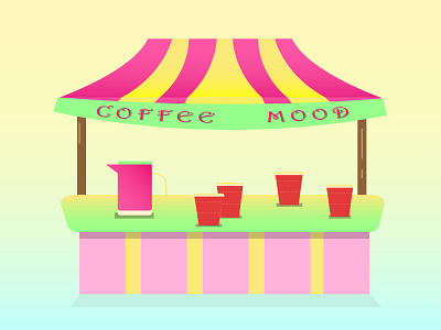 coffee stall artwork cartoon coffee cup design designer food graphicdesign illustration illustrator shiny summer tasty
