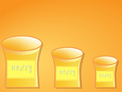 cups of honey cartoon design designer food fun graphicdesign illustration illustrator shiny summer tasty
