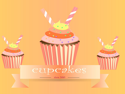 cupcakes artwork cartoon design designer graphicdesign illustration illustrator shiny summer tasty