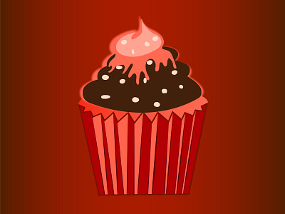 cupcake brown cartoon design designer food graphicdesign illustration illustrator shiny summer tasty