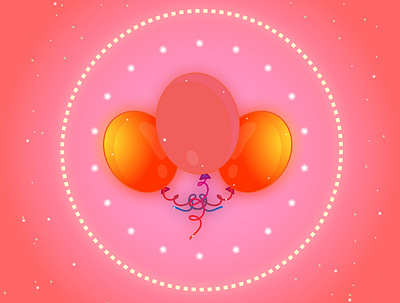 air ballons with shiny stars ballon cartoon design designer food graphicdesign illustration illustrator shiny summer tasty