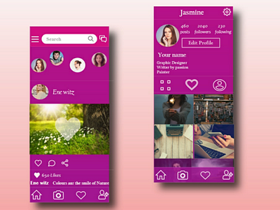 Instagram based UI design ❣️