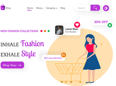 Fashion Shop Landing Page clean clothes design designs fashion fashion landing page fashion shop landing page landing page design minimal store trending ui uiux uiuxdesign web design website