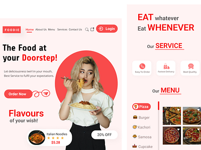 Food Delivery Landing Page clean cooking delivery designs eat food food delivery landing page food design foodie landing page landing page design minimal pizza restaurant uiux uiuxdesign web design website