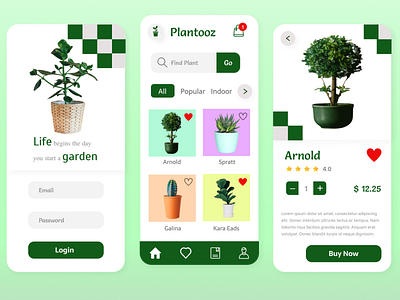 Plant Shop App - Plantooz app clean design flower garden green minimal mobile plant plant app plant shop planting uiuxdesign