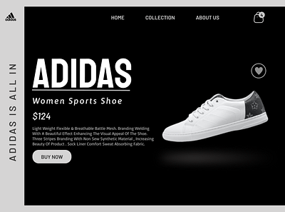 ADIDAS - Landing Page adidas boot clean converse ecommerce fashion footwear homepage minimal minimalistic shoe shop sneakers typography ui ui design uiuxdesign web design website