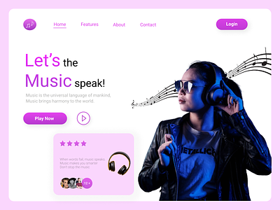 Music Landing Page album clean design homepage minimal music music landing page play playlist podcast song spotify uiux uiuxdesign web web design