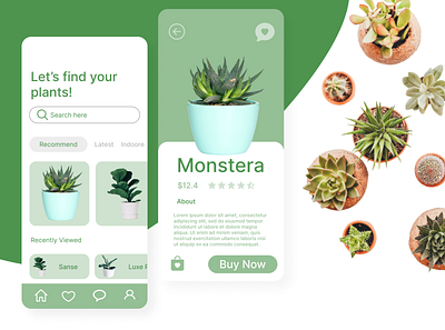 Plant App app clean design flower garden green minimal mobile plant plant app plant shop planting ui uiux uiuxdesign