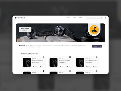 UI Of Untold (Author Profile) design ui web webdesign