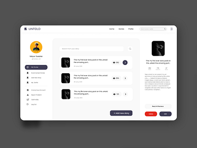UI Of Untold ( My Profile ) branding design minimal ui web webdesign website