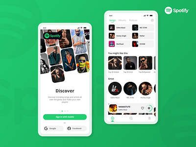 Spotify Re-Design (Login, Home)