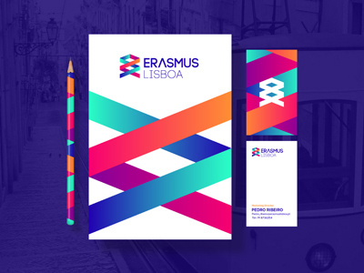 Estacionario Erasmus branding design erasmus lisboa stationary