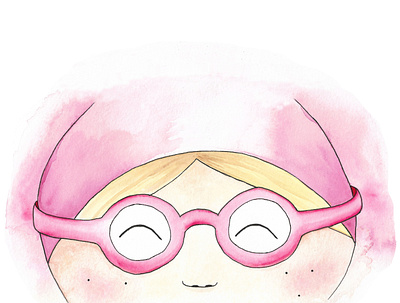 Pink Goggles childrens book goggles illustration pink swimming watercolor watercolours