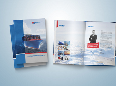 Template Company Profile Logistis, Transport annual report brochure design catalog design company profile layout design