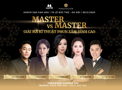 Master vs Master Event backdrop background banner beauty event gold luxury poster