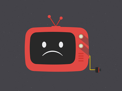 Sad YouTube clean dark illustrator minimal plain red sad simple tube tv vector