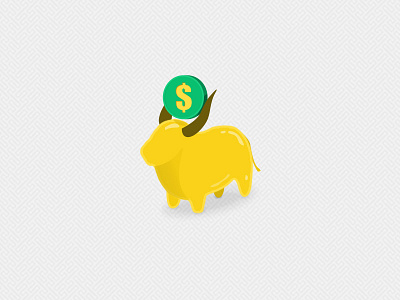 Mighty Moolah animal brand bull clean green illustrator logo minimal money vector yellow