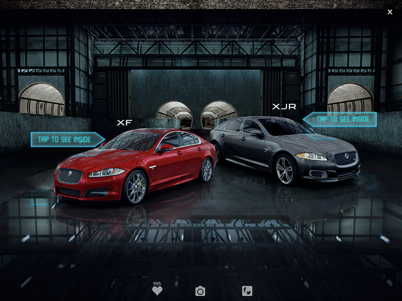 Jaguar Boffin Cave advertising animation car design gif interactive motion photoshop transition ui virtual reality vr