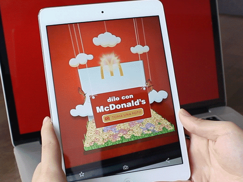 Mcdonalds AR "Me Encanta" advertising animation app ar augmented reality butterfly creative gif mcdonalds mobile summer ui