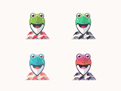 Frog Logo app brand curves frog graphic design illustrator logo map mobile type