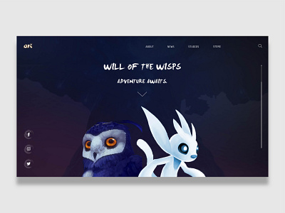 Ori and the Will of the Wisps website redesign design game redesign web