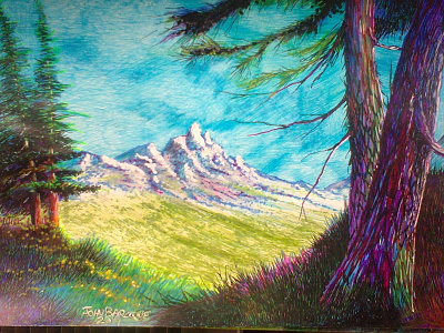 A Rocky Mountain Scene illustration