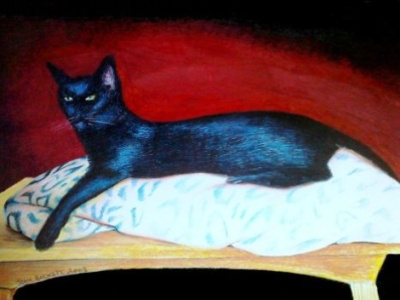 The Black Cat (Le Chat Noire) design icon illustration