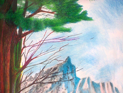 Moutain and Tree illustration