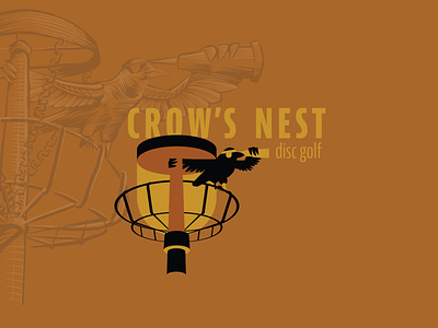 Bird #7 Crow's Nest Disc Golf Branding branding crow design disc disc golf fresco golf illustration illustrator outdoors peg leg pirate simple sport