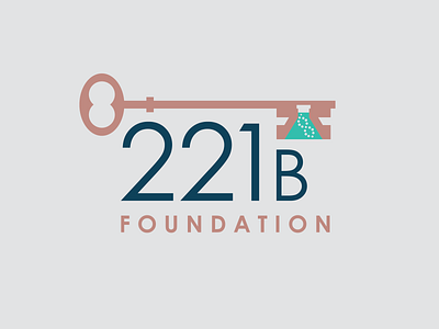 221B Foundation Logo beaker biotech branding design illustration key logo nonprofit sherlock holmes