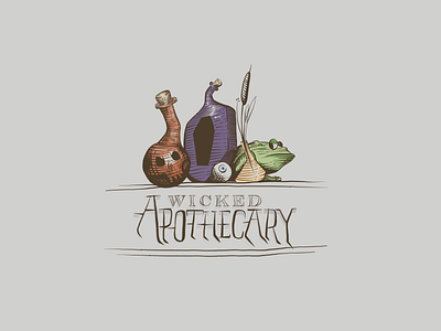 Wicked Apothecary - Drawtober Week 2 apothecary design drawtober frog illustration skull
