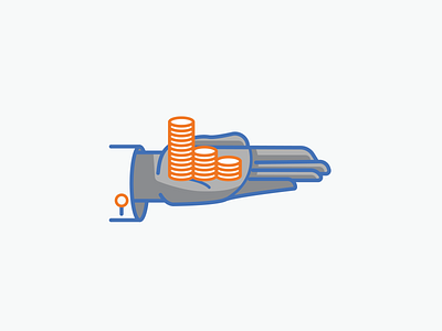 Cash Management Icon banking branding cash coins design hand icon illustration vector