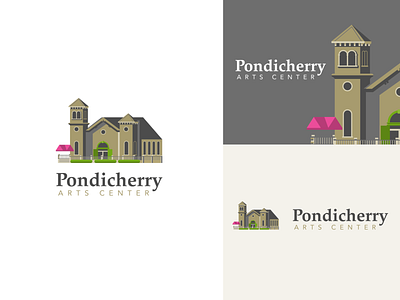 Pondicherry Arts Center Branding architecture arts branding building church design illustration preforming arts vector