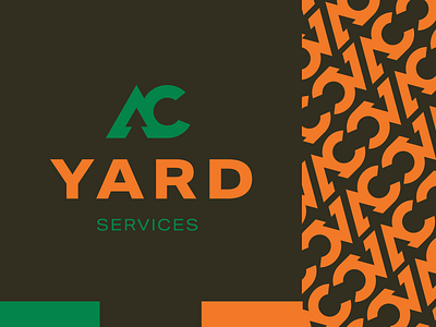 AC Yard Services Branding ac branding clean graphic design landscaping lawn mower logo logomark negative space tree typeography yard work