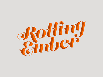 Rolling Ember logotype branding cannabis ember etched fire logo logotype ornamental typeography