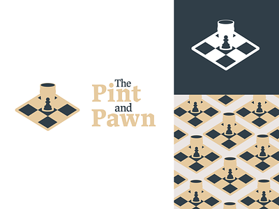 The Pint and Pawn Unused Logo Option bar beer branding chess chess board games logo pawn pint
