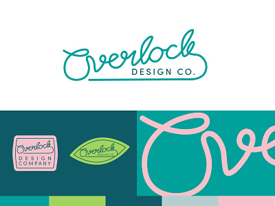 Overlock Design Co. Branding badge branding hand type logo monoline script type typography web design